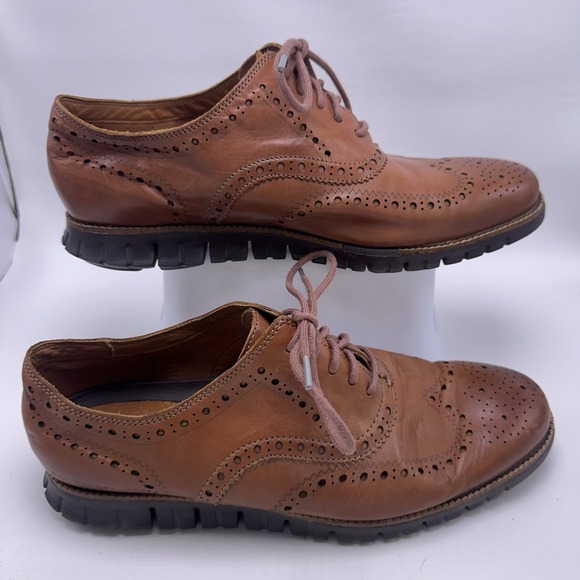 Cole Haan Zerogrand Wingtip Oxford British Tan Leather C29411 Men\'s Size 12W main image 9